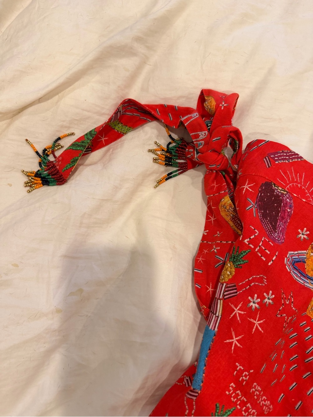 FARM Rio Red Whimsical Printed High-Low Wrap Skirt - Picture 3 of 4
